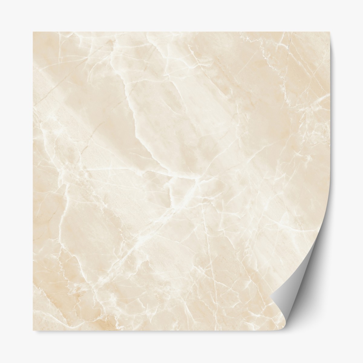 Repositionable sticker beige marble texture with white veining