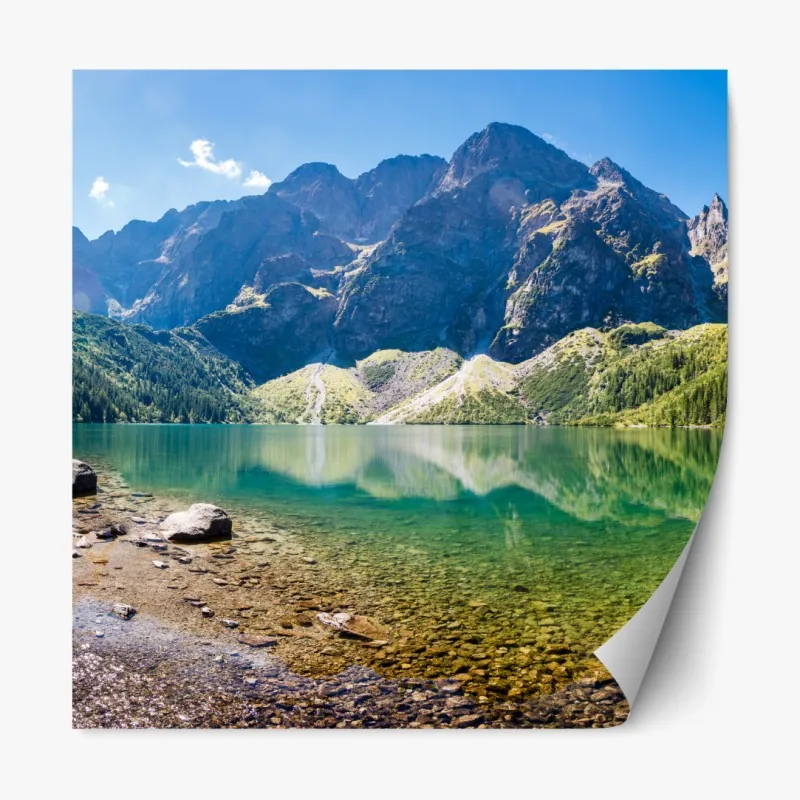 Naklejka repozycjonowalna spokojne alpejskie jezioro