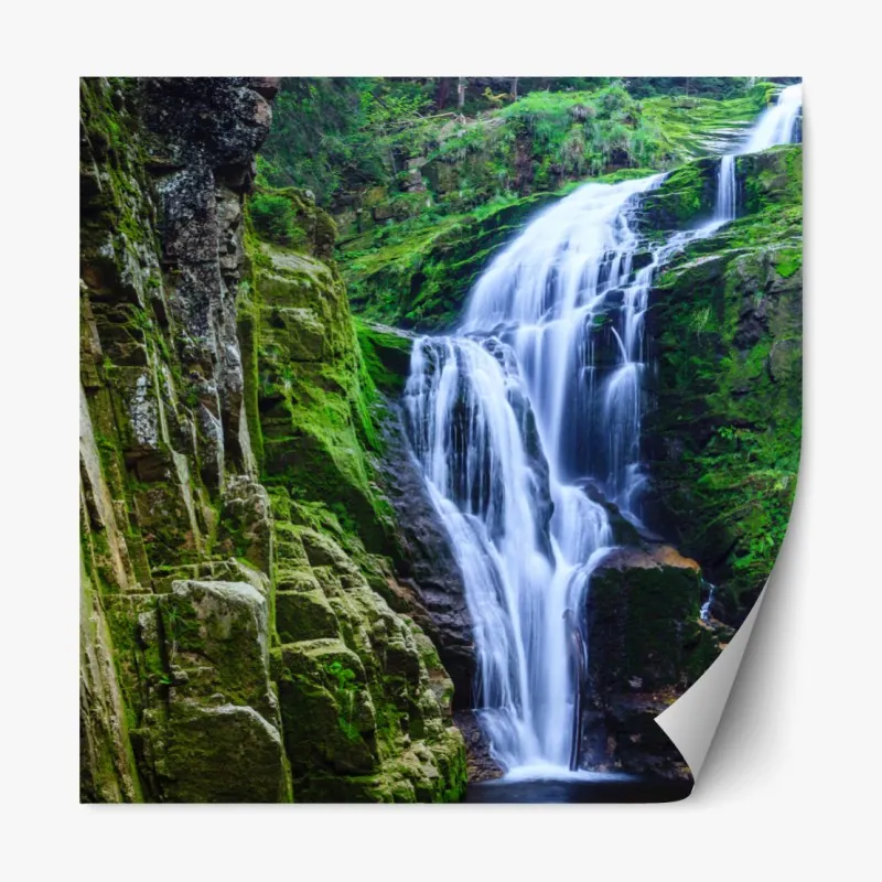 Naklejka repozycjonowalna tropikalny zachód słońca z sylwetkami palm – Wallissimo®