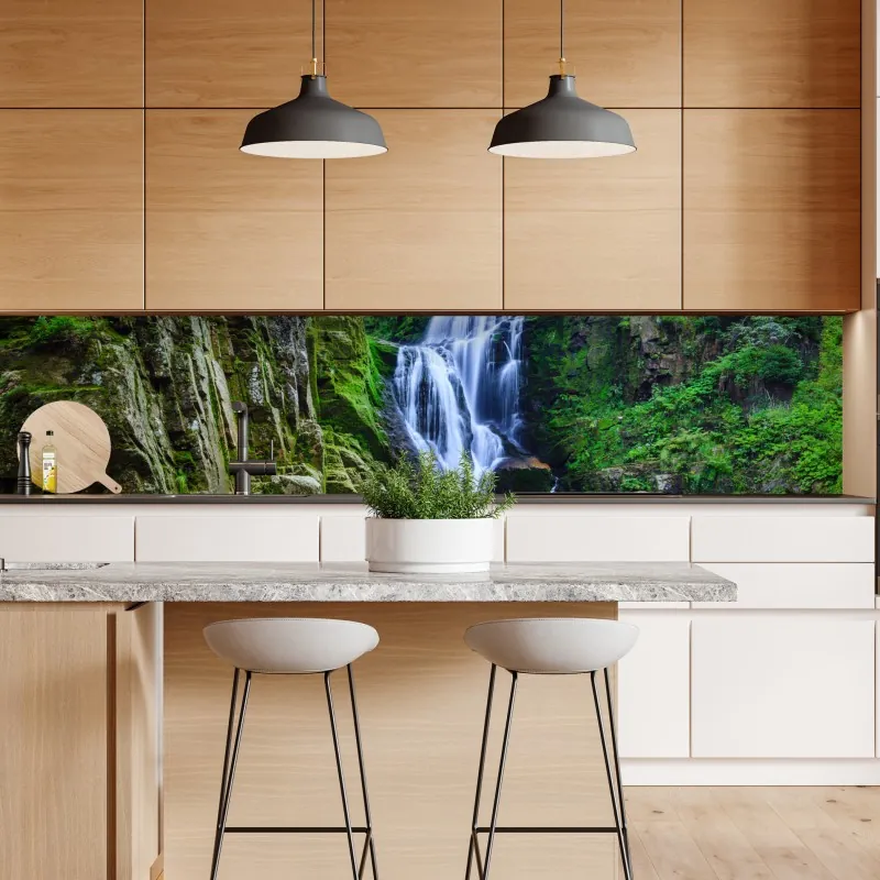 Naklejka repozycjonowalna tropikalny zachód słońca z sylwetkami palm – Wallissimo®