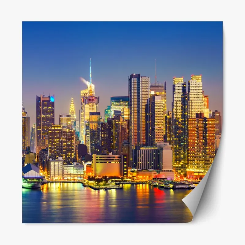 Naklejka repozycjonowalna niebieski marmur ze złotymi żyłami – Wallissimo®