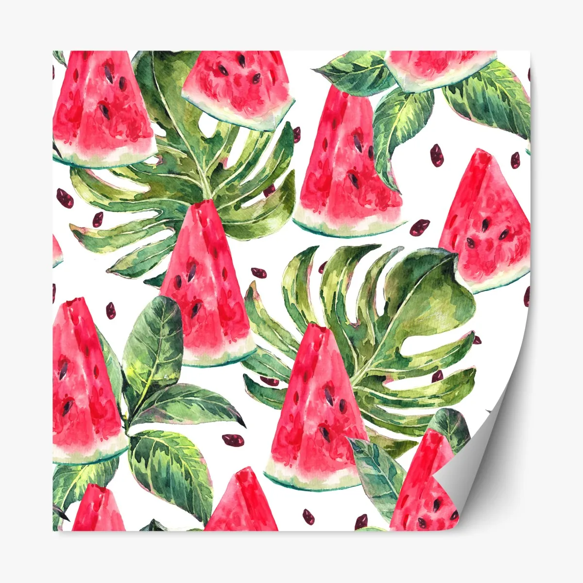 Naklejka repozycjonowalna akwarelowy wzór z arbuzami – Wallissimo® Naklejka repozycjonowalna akwarelowy wzór z arbuzami – Wallissimo®