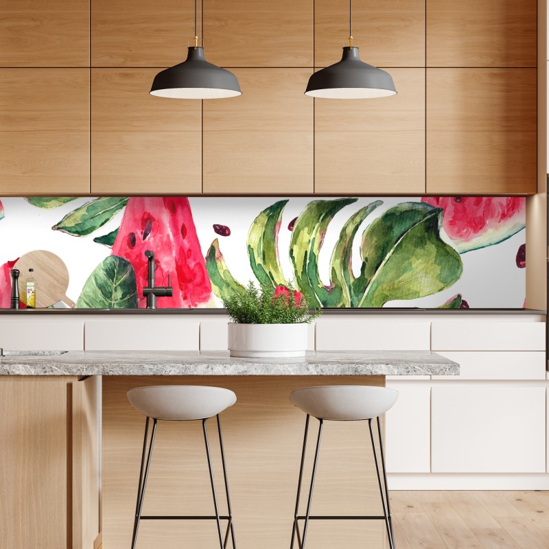 Naklejka repozycjonowalna akwarelowy wzór z arbuzami – Wallissimo® Naklejka repozycjonowalna akwarelowy wzór z arbuzami – Wallissimo®