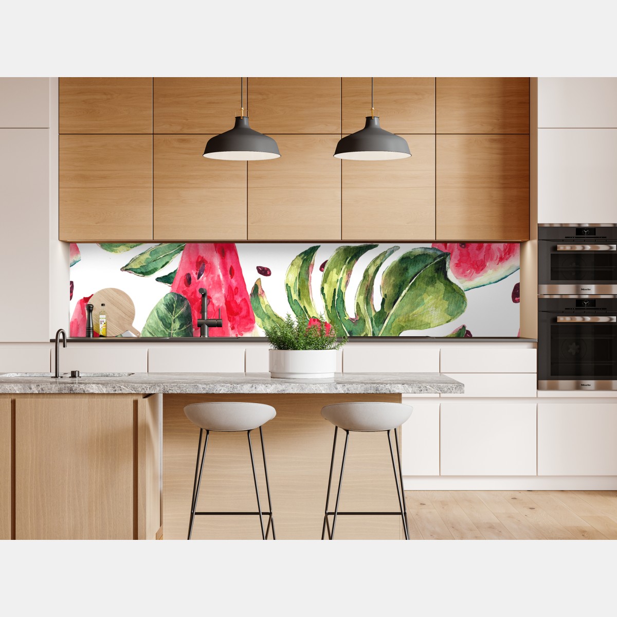 Naklejka repozycjonowalna akwarelowy wzór z arbuzami – Wallissimo® Naklejka repozycjonowalna akwarelowy wzór z arbuzami – Wallissimo®