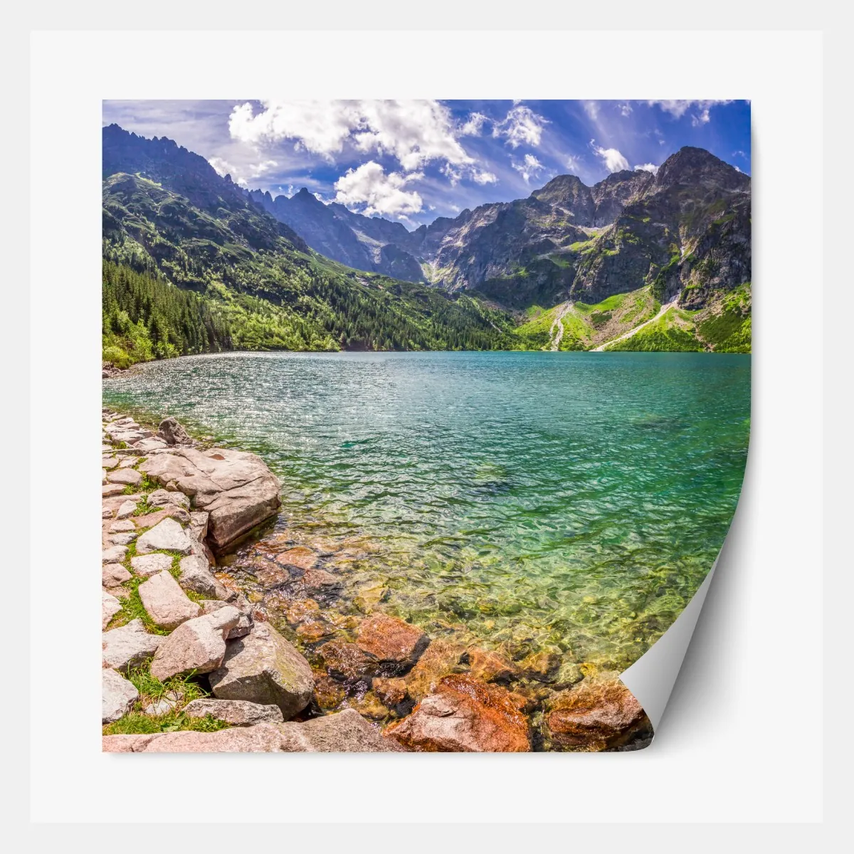 Naklejka repozycjonowalna panorama Morskiego Oka, Tatry – Wallissimo® Naklejka repozycjonowalna panorama Morskiego Oka, Tatry – Wallissimo®