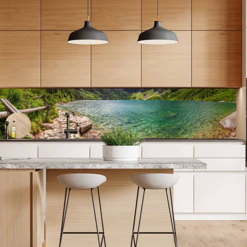 Naklejka repozycjonowalna słoneczna łąka o zachodzie słońca – Wallissimo®