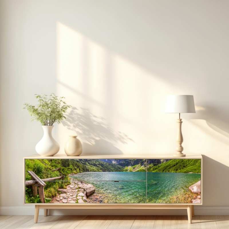 Naklejka repozycjonowalna panorama Morskiego Oka, Tatry – Wallissimo® Naklejka repozycjonowalna panorama Morskiego Oka, Tatry – Wallissimo®