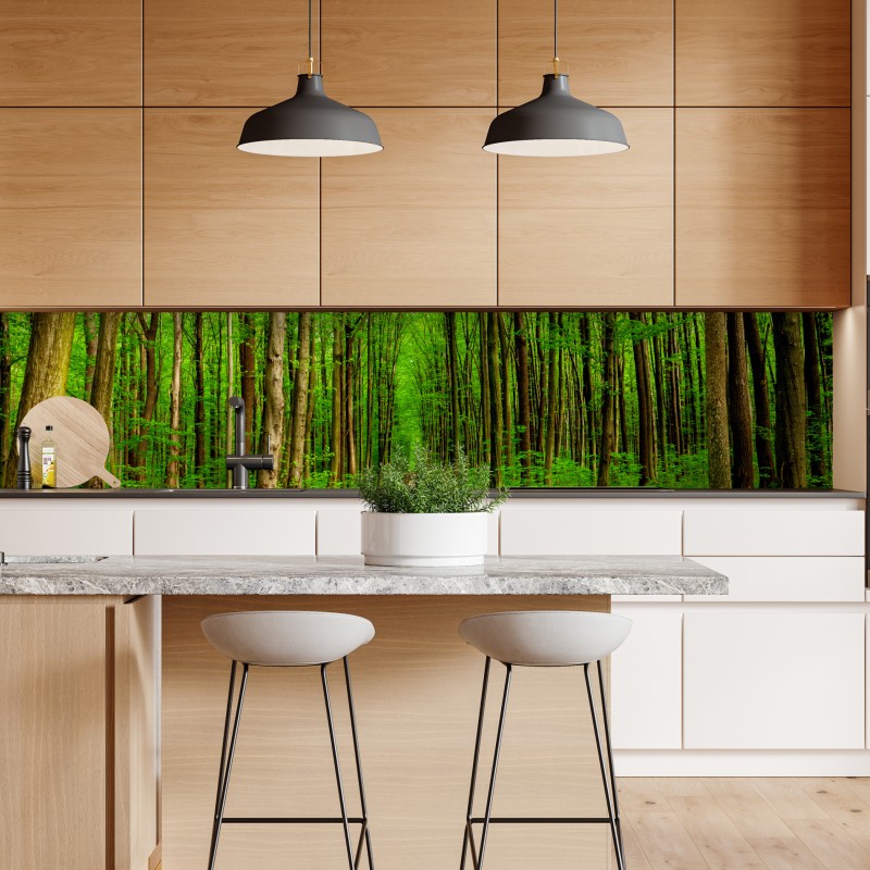 Naklejka repozycjonowalna zielona leśna ścieżka wiosną – Wallissimo® Naklejka repozycjonowalna zielona leśna ścieżka wiosną – Wallissimo®