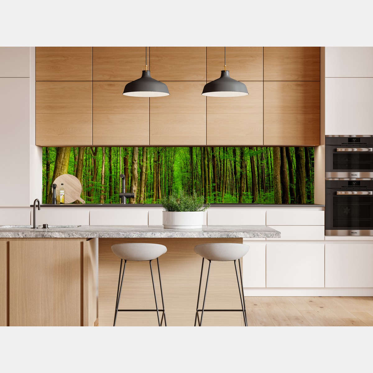 Naklejka repozycjonowalna zielona leśna ścieżka wiosną – Wallissimo® Naklejka repozycjonowalna zielona leśna ścieżka wiosną – Wallissimo®