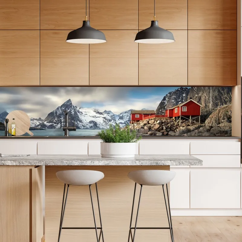 Naklejka repozycjonowalna żywy warstwowy gradient górski – Wallissimo®