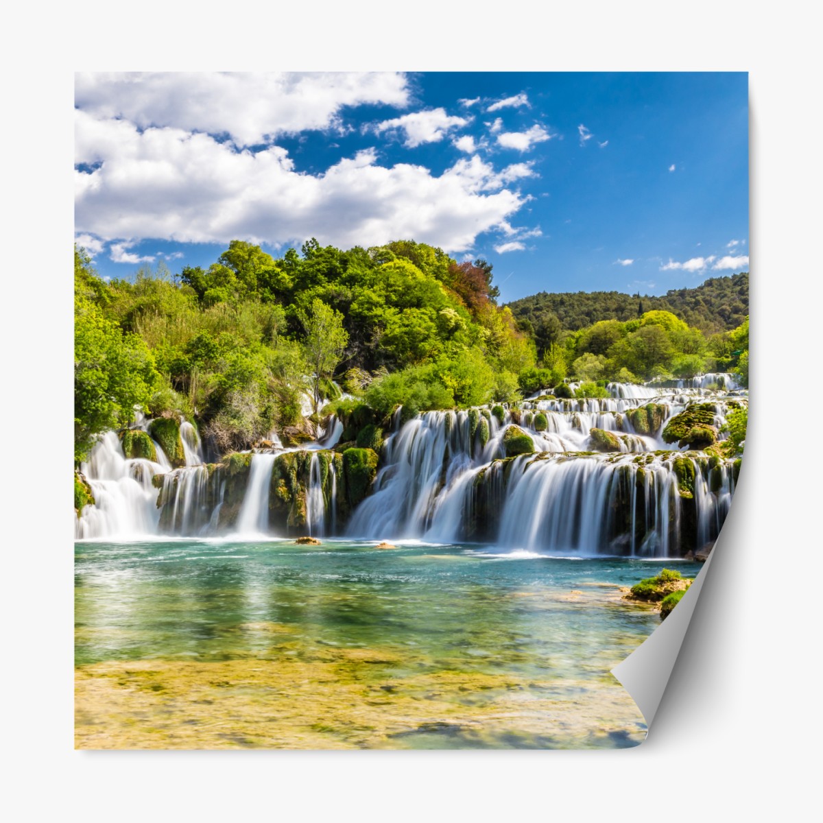 Repositionable sticker serene Skradinski Buk waterfall in Krka National Park