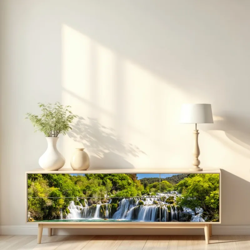 Naklejka repozycjonowalna spokojny wodospad Skradinski Buk w Parku Narodowym Krka