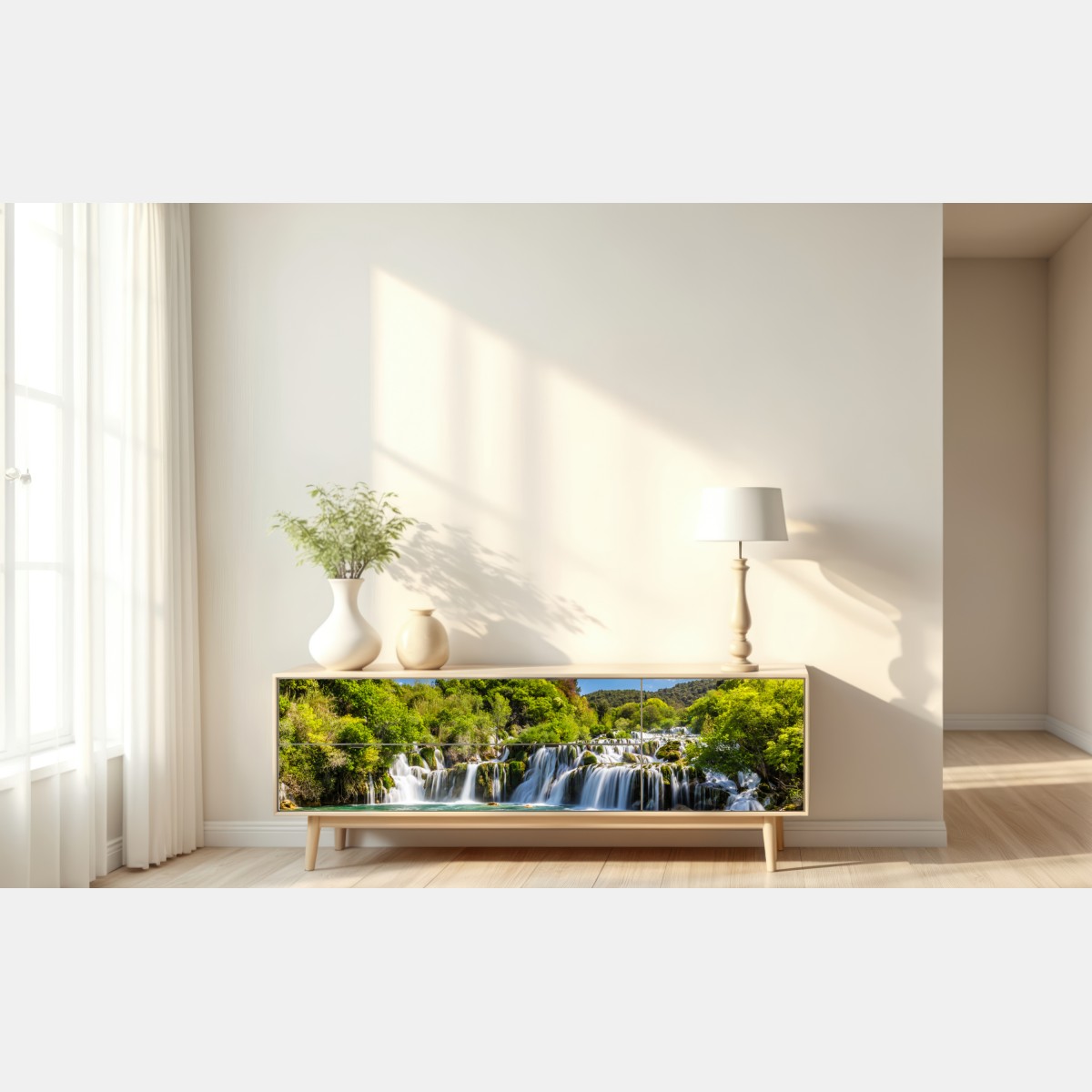 Naklejka repozycjonowalna spokojny wodospad Skradinski Buk w Parku Narodowym Krka – Wallissimo® Naklejka repozycjonowalna spokojny wodospad Skradinski Buk w Parku Narodowym Krka – Wallissimo®