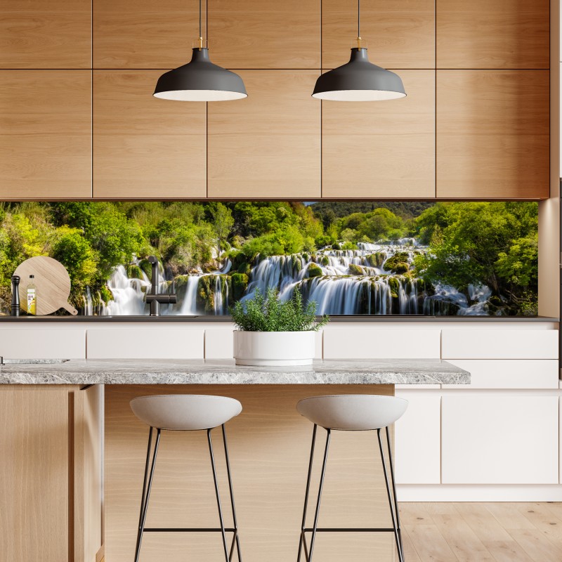 Naklejka repozycjonowalna spokojny wodospad Skradinski Buk w Parku Narodowym Krka – Wallissimo® Naklejka repozycjonowalna spokojny wodospad Skradinski Buk w Parku Narodowym Krka – Wallissimo®