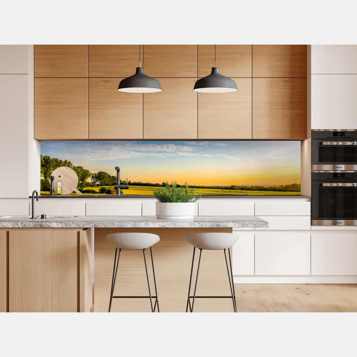 Naklejka repozycjonowalna słoneczne pole rzepaku o zachodzie słońca – Wallissimo® Naklejka repozycjonowalna słoneczne pole rzepaku o zachodzie słońca – Wallissimo®