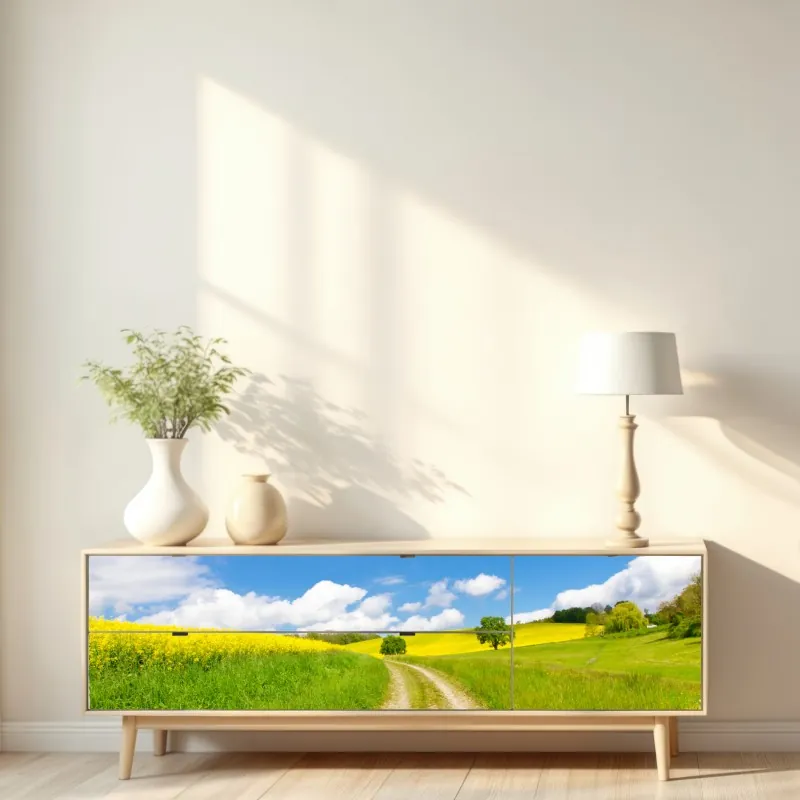 Naklejka repozycjonowalna niebieska geometryczna kompozycja 3d – Wallissimo®