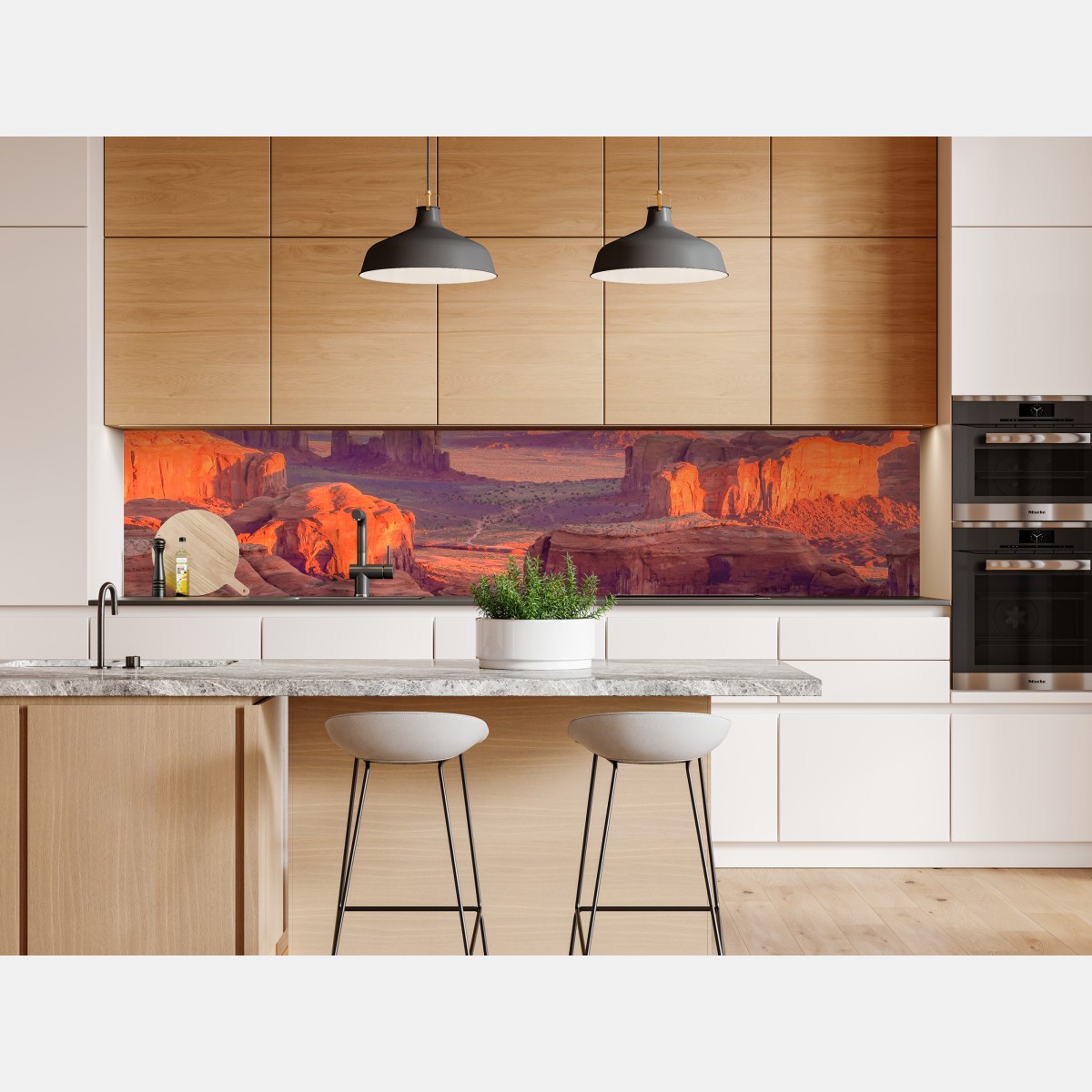 Naklejka repozycjonowalna zachód słońca nad Monument Valley z Hunts Mesa – Wallissimo® Naklejka repozycjonowalna zachód słońca nad Monument Valley z Hunts Mesa – Wallissimo®