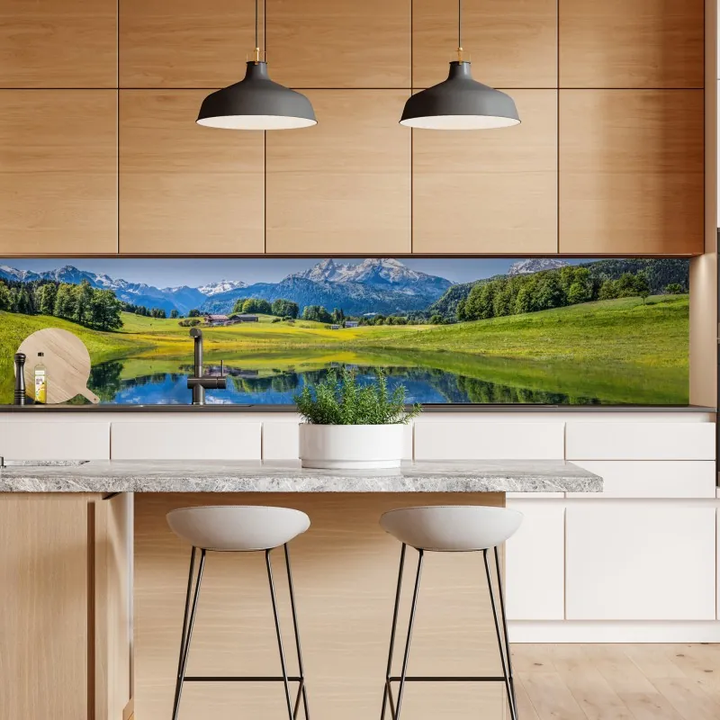 Naklejka repozycjonowalna wczesny poranek nad Jeziorem Fusine, Alpy Julijskie – Wallissimo®