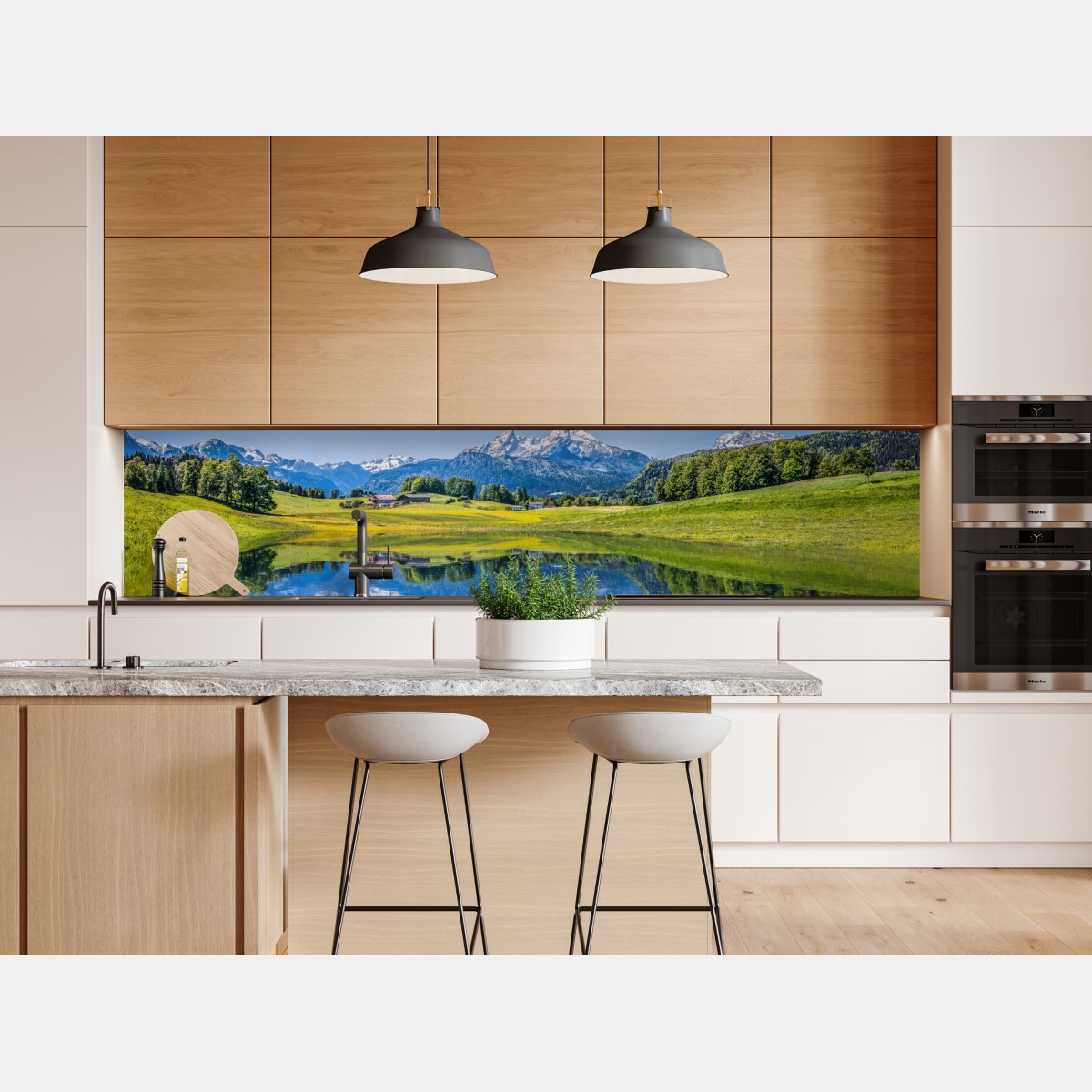 Naklejka repozycjonowalna alpejskie odbicie: spokojny krajobraz górski – Wallissimo® Naklejka repozycjonowalna alpejskie odbicie: spokojny krajobraz górski – Wallissimo®