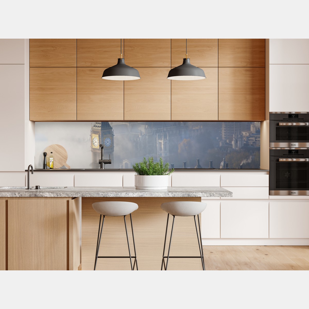 Naklejka repozycjonowalna mglisty widok z lotu ptaka na Big Ben i Pałac Westminsterski – Wallissimo® Naklejka repozycjonowalna mglisty widok z lotu ptaka na Big Ben i Pałac Westminsterski – Wallissimo®