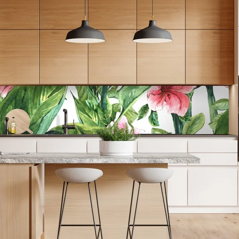 Naklejka repozycjonowalna różowy akwarelowy motyw botaniczny – Wallissimo® Naklejka repozycjonowalna różowy akwarelowy motyw botaniczny – Wallissimo®