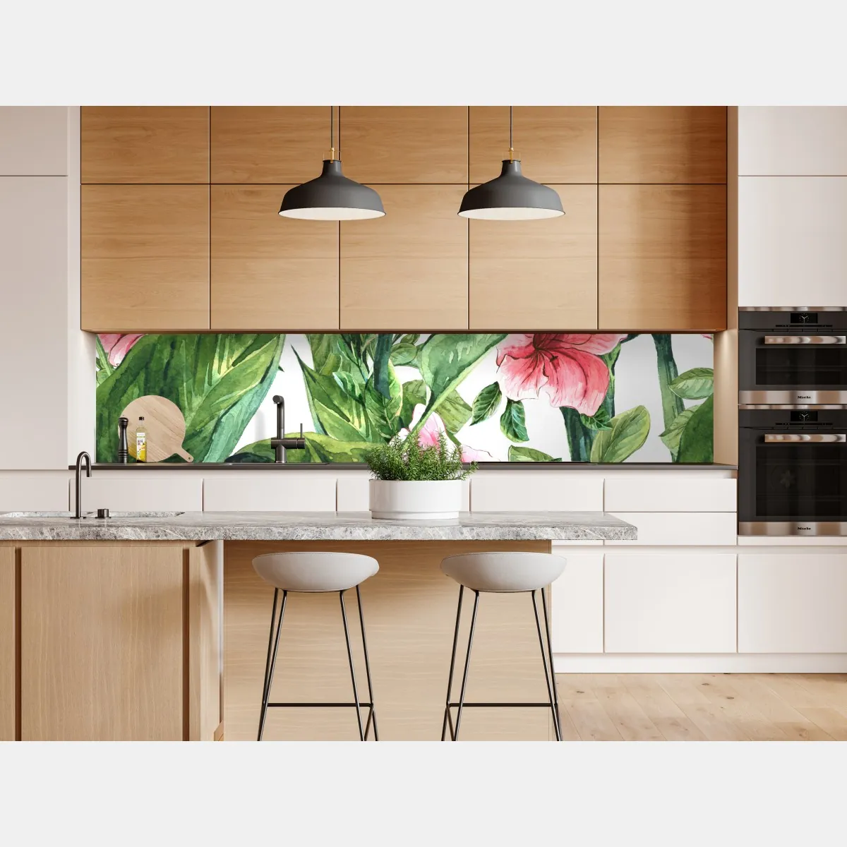 Naklejka repozycjonowalna różowy akwarelowy motyw botaniczny – Wallissimo® Naklejka repozycjonowalna różowy akwarelowy motyw botaniczny – Wallissimo®