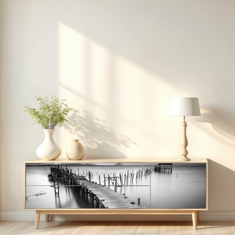 Naklejka repozycjonowalna spokojne drewniane molo o zmierzchu – Wallissimo® Naklejka repozycjonowalna spokojne drewniane molo o zmierzchu – Wallissimo®