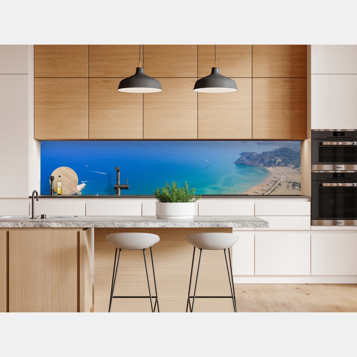 Naklejka repozycjonowalna słoneczna turkusowa zatoka – Wallissimo® Naklejka repozycjonowalna słoneczna turkusowa zatoka – Wallissimo®