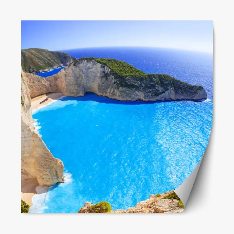 Naklejka repozycjonowalna geometryczna abstrakcja w odcieniach niebieskiego – Wallissimo®