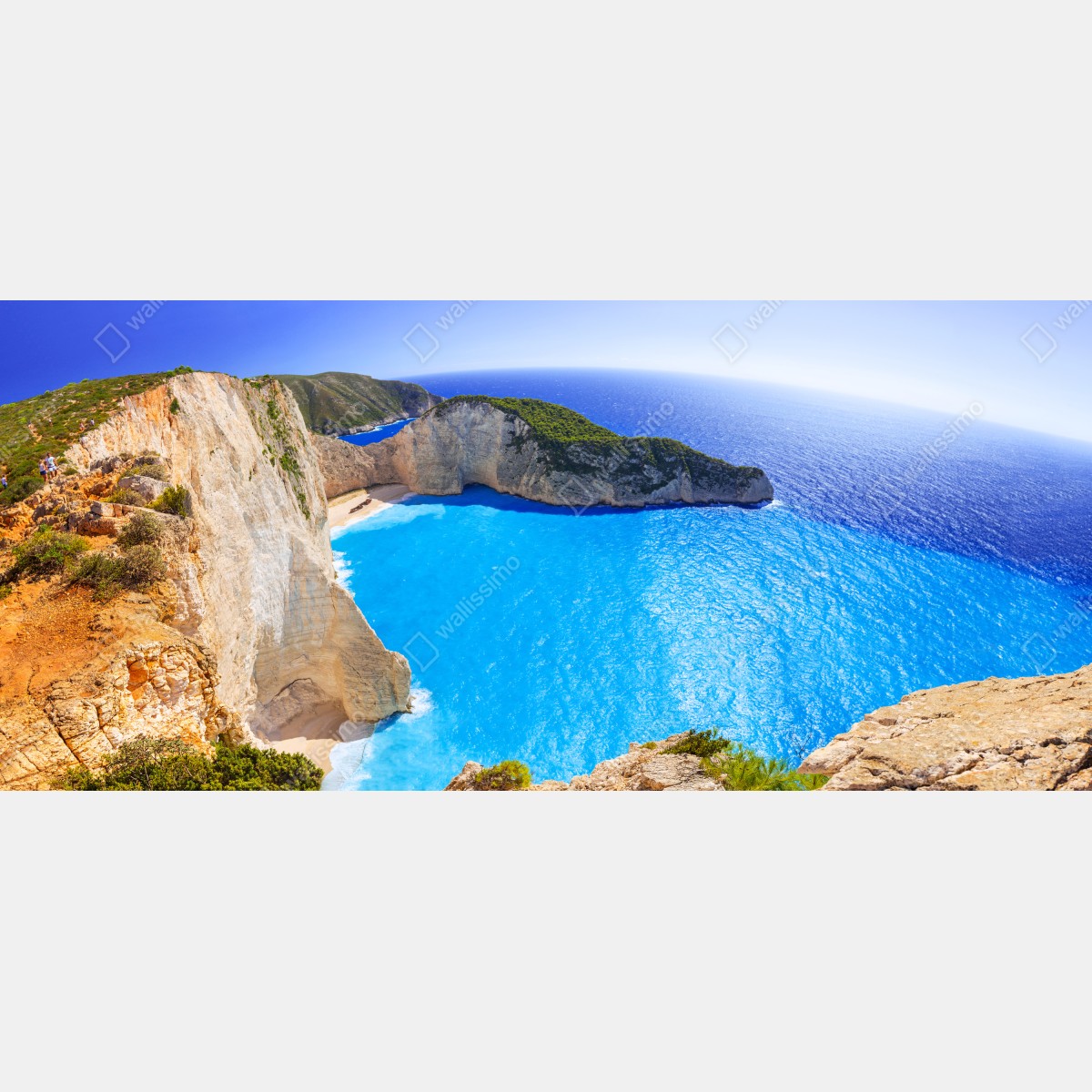 Naklejka repozycjonowalna turkusowa panorama klifu i plaży – Wallissimo® Naklejka repozycjonowalna turkusowa panorama klifu i plaży – Wallissimo®