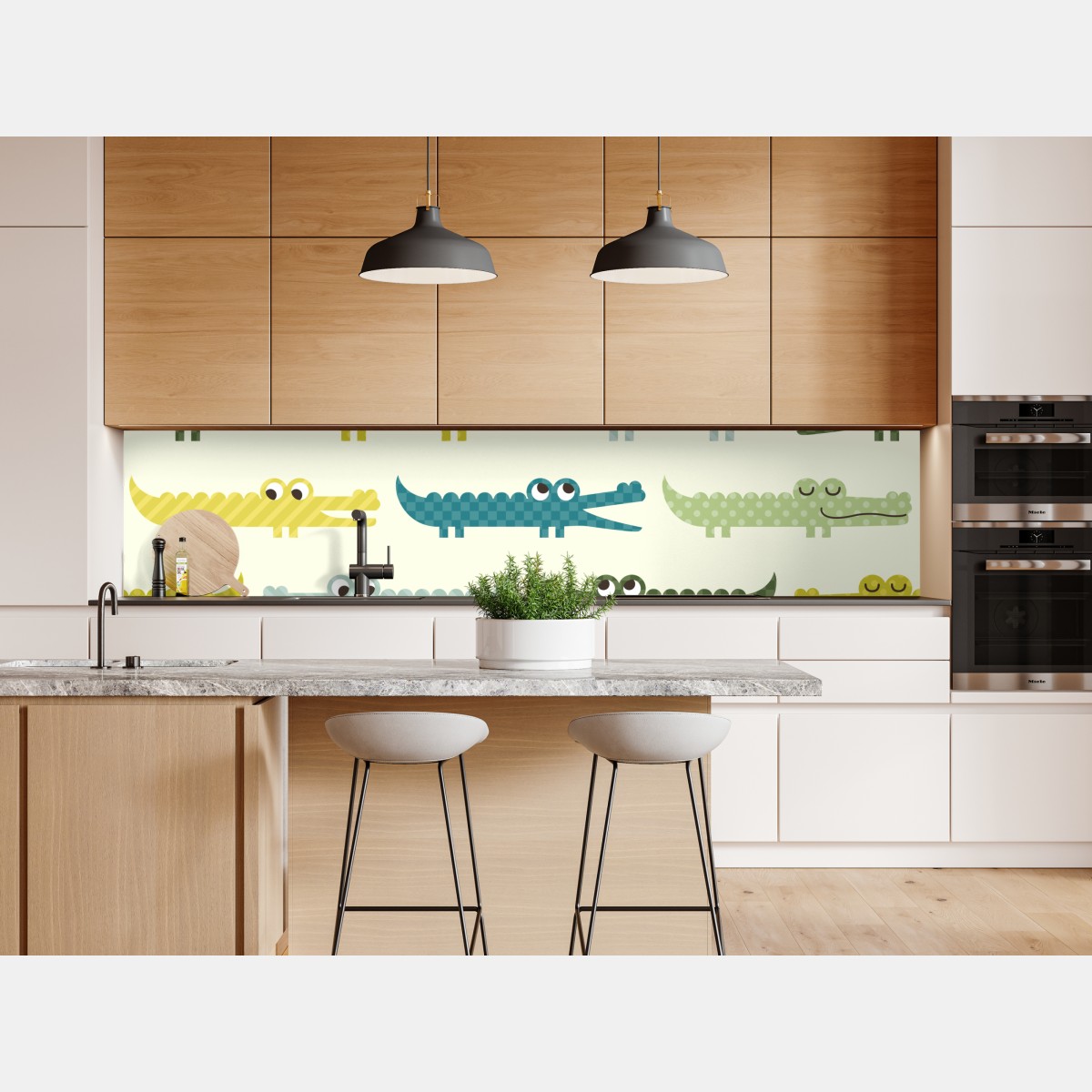 Naklejka repozycjonowalna wesoły wzór krokodyli do pokoju dziecięcego – Wallissimo® Naklejka repozycjonowalna wesoły wzór krokodyli do pokoju dziecięcego – Wallissimo®