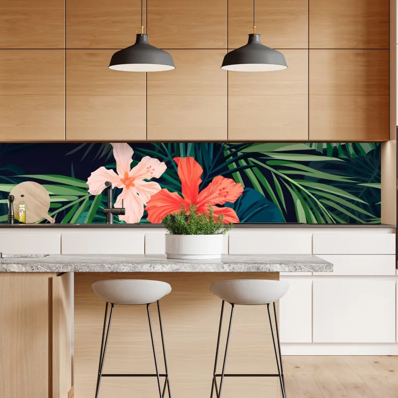 Naklejka repozycjonowalna akwarelowy wzór z ptakami i różami – Wallissimo®