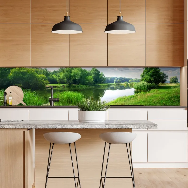 Naklejka repozycjonowalna spokojne drewniane molo o zachodzie słońca – Wallissimo®