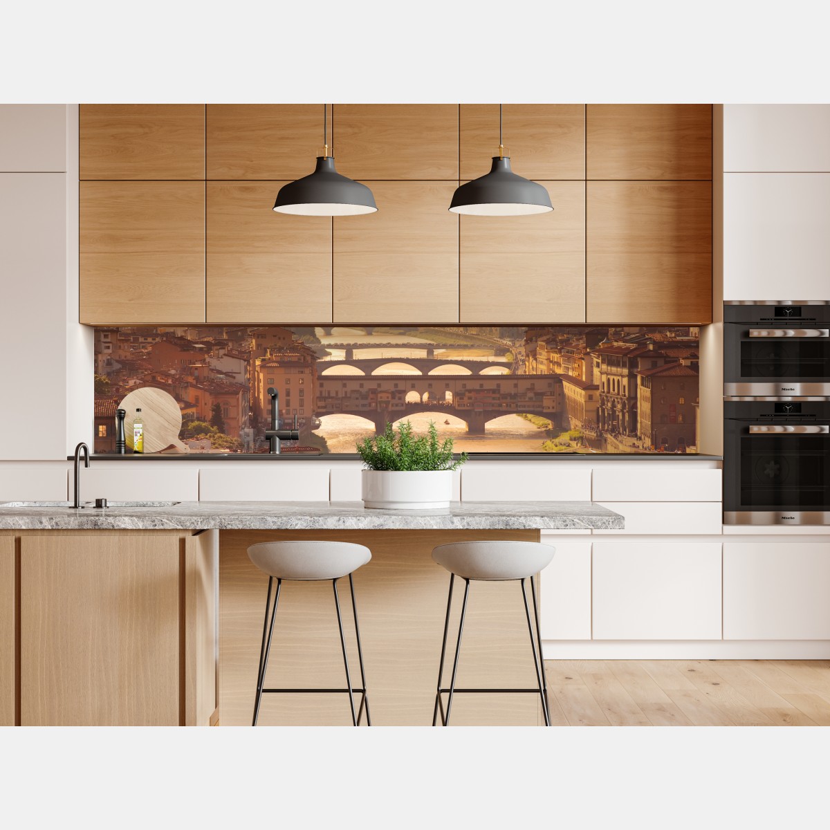 Naklejka repozycjonowalna złoty zachód słońca nad Ponte Vecchio, Florencja – Wallissimo® Naklejka repozycjonowalna złoty zachód słońca nad Ponte Vecchio, Florencja – Wallissimo®