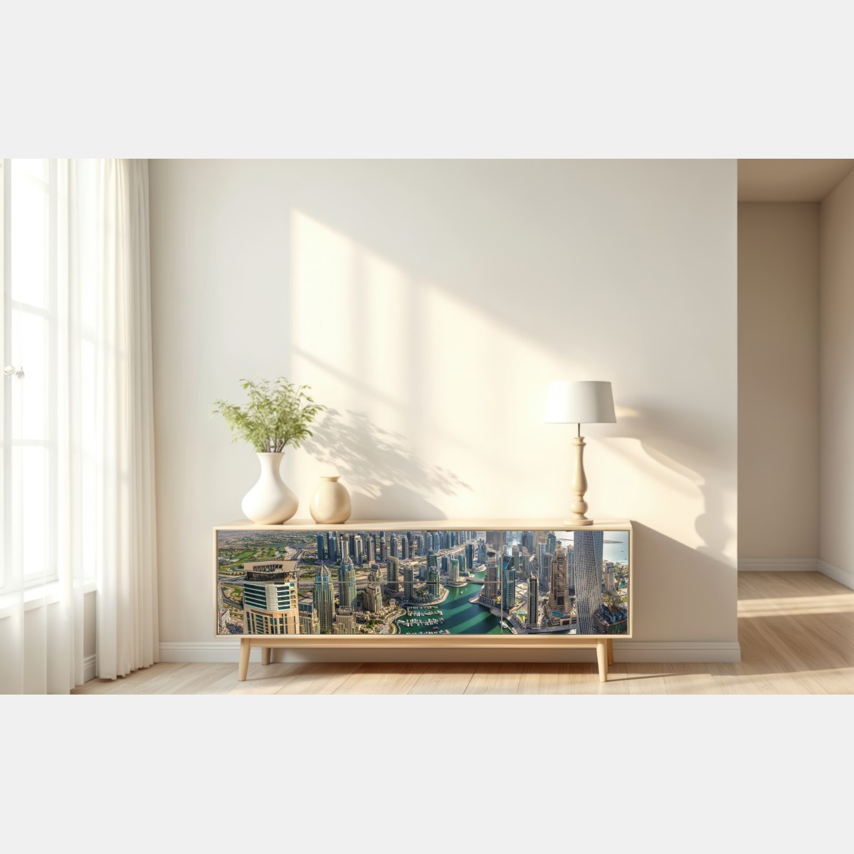 Naklejka repozycjonowalna Dubaj Marina panorama miasta – Wallissimo® Naklejka repozycjonowalna Dubaj Marina panorama miasta – Wallissimo®