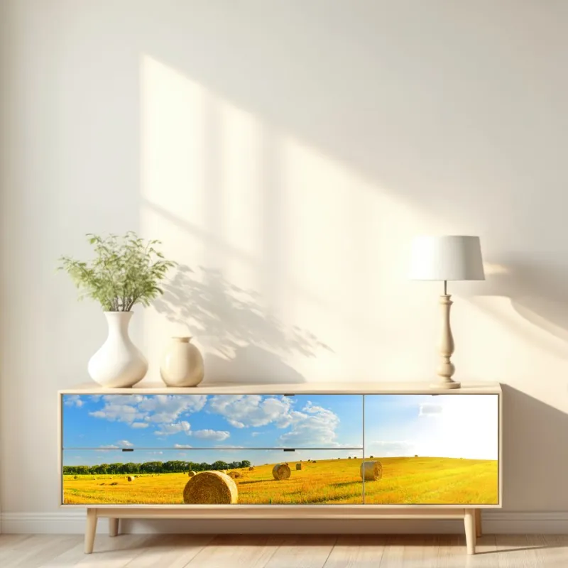 Naklejka repozycjonowalna mglista panorama górska – Wallissimo®