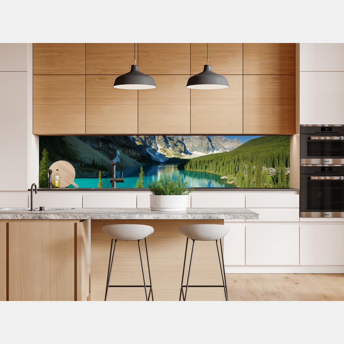 Naklejka repozycjonowalna spokojne turkusowe jezioro w górach – Wallissimo® Naklejka repozycjonowalna spokojne turkusowe jezioro w górach – Wallissimo®