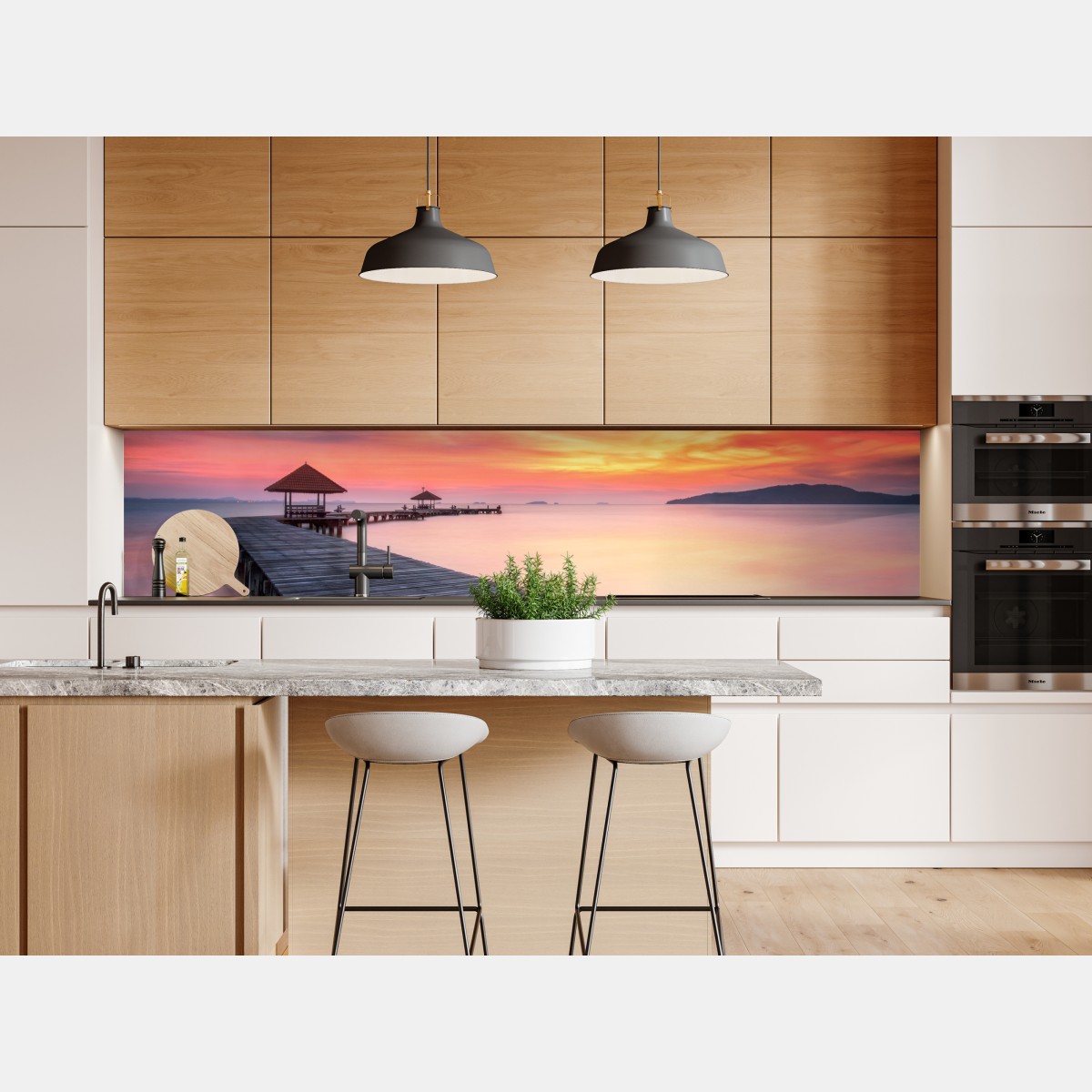 Naklejka repozycjonowalna spokojny wschód słońca nad drewnianym molo – Wallissimo® Naklejka repozycjonowalna spokojny wschód słońca nad drewnianym molo – Wallissimo®