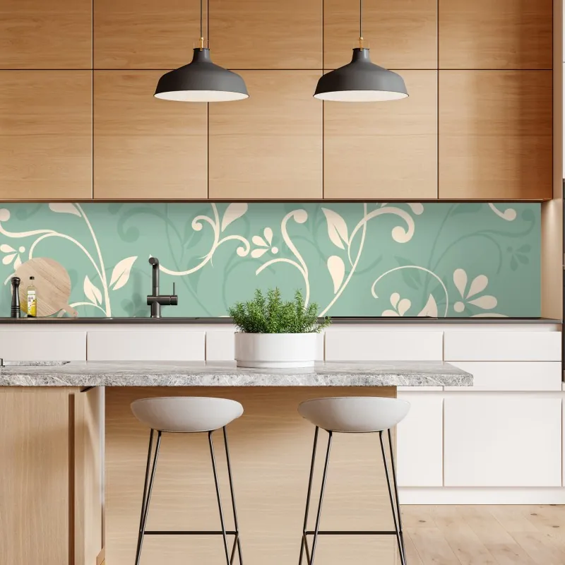 Naklejka repozycjonowalna tropikalne fioletowe liście na żółtym tle – Wallissimo®