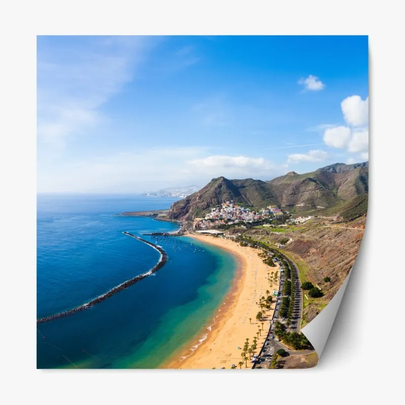 Naklejka repozycjonowalna ośnieżone szczyty odbite w jesiennym alpejskim jeziorze – Wallissimo®