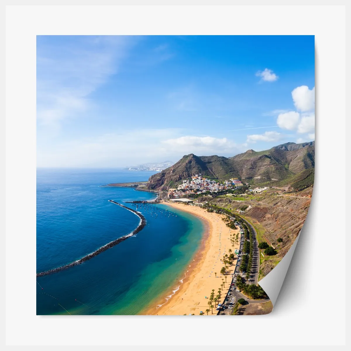 Naklejka repozycjonowalna plaża Las Teresitas, panorama Teneryfy – Wallissimo® Naklejka repozycjonowalna plaża Las Teresitas, panorama Teneryfy – Wallissimo®