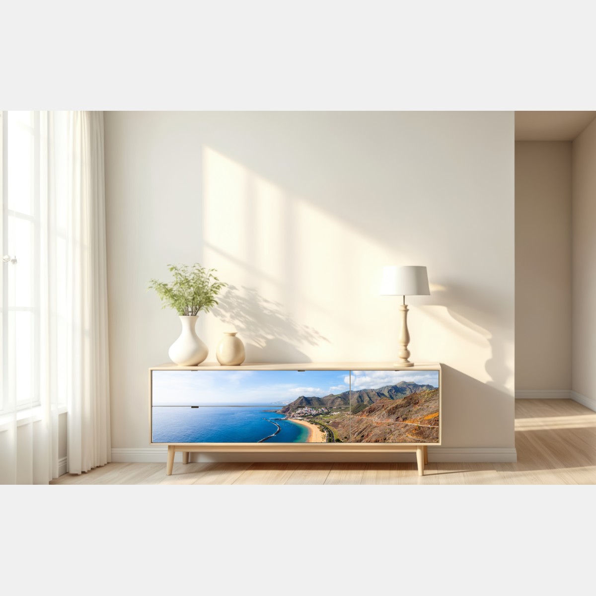 Naklejka repozycjonowalna plaża Las Teresitas, panorama Teneryfy – Wallissimo® Naklejka repozycjonowalna plaża Las Teresitas, panorama Teneryfy – Wallissimo®