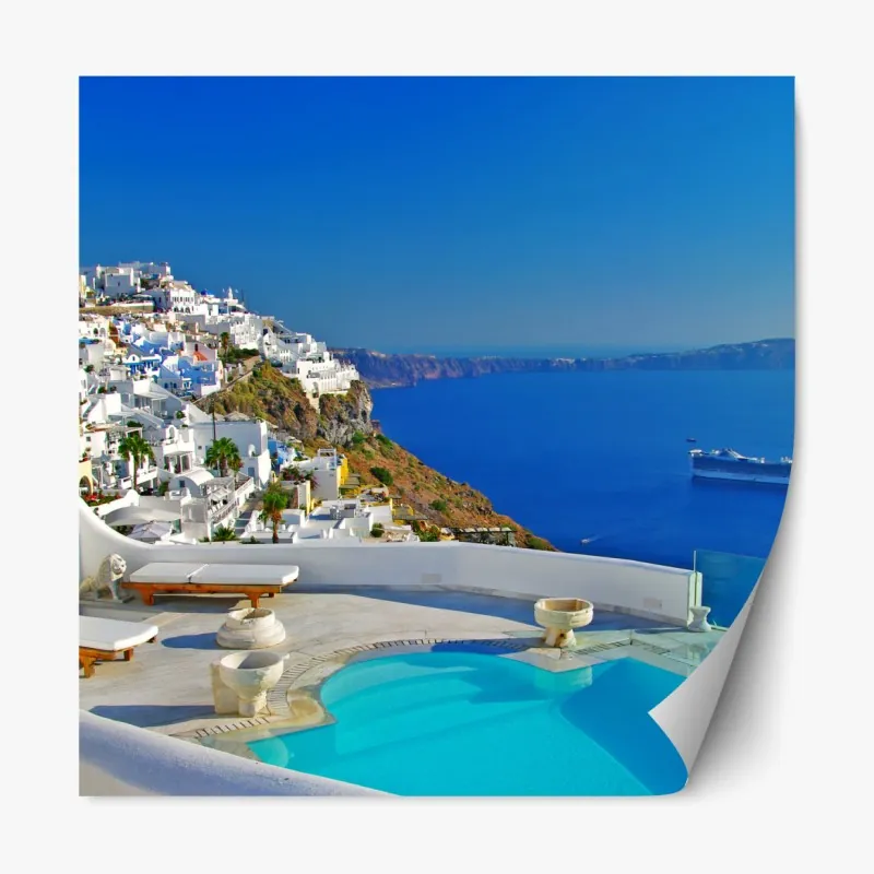 Naklejka repozycjonowalna różowy retro klasyczny samochód płetwa – Wallissimo®