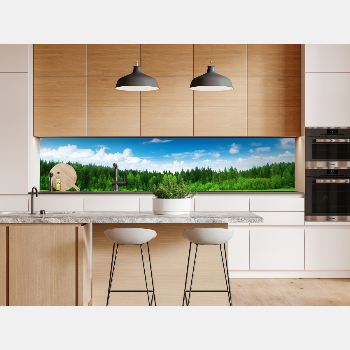 Naklejka repozycjonowalna wiosenna łąka pod błękitnym niebem – Wallissimo® Naklejka repozycjonowalna wiosenna łąka pod błękitnym niebem – Wallissimo®