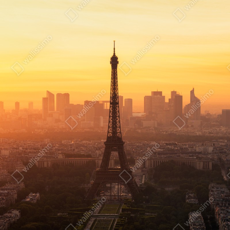 Naklejka repozycjonowalna Paryż zachód słońca z Wieżą Eiffla – Wallissimo® Naklejka repozycjonowalna Paryż zachód słońca z Wieżą Eiffla – Wallissimo®