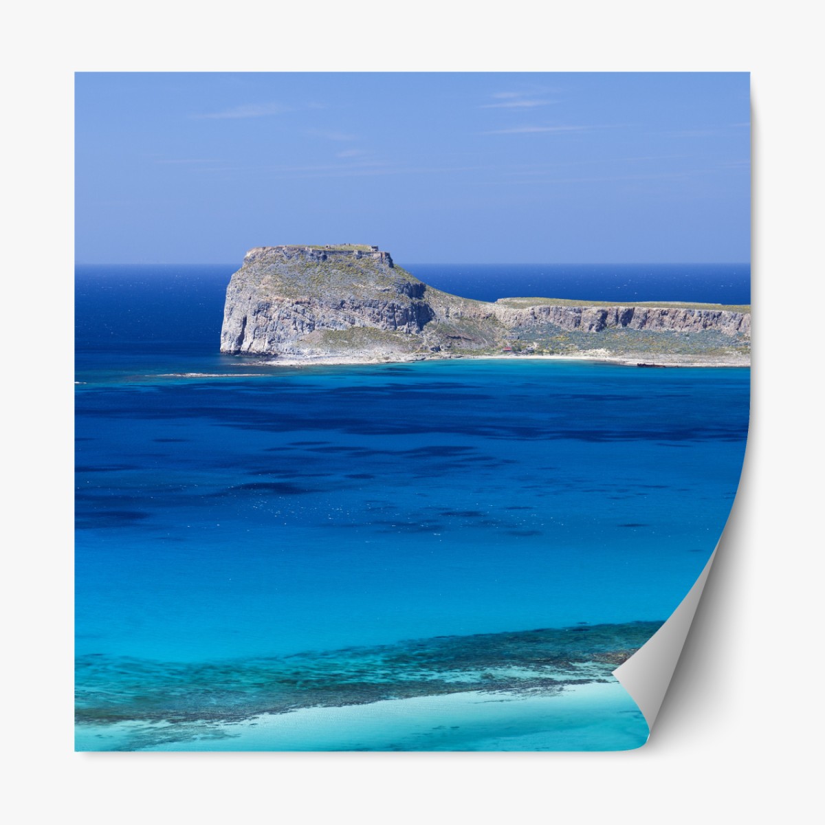Repositionable sticker tranquil island seascape