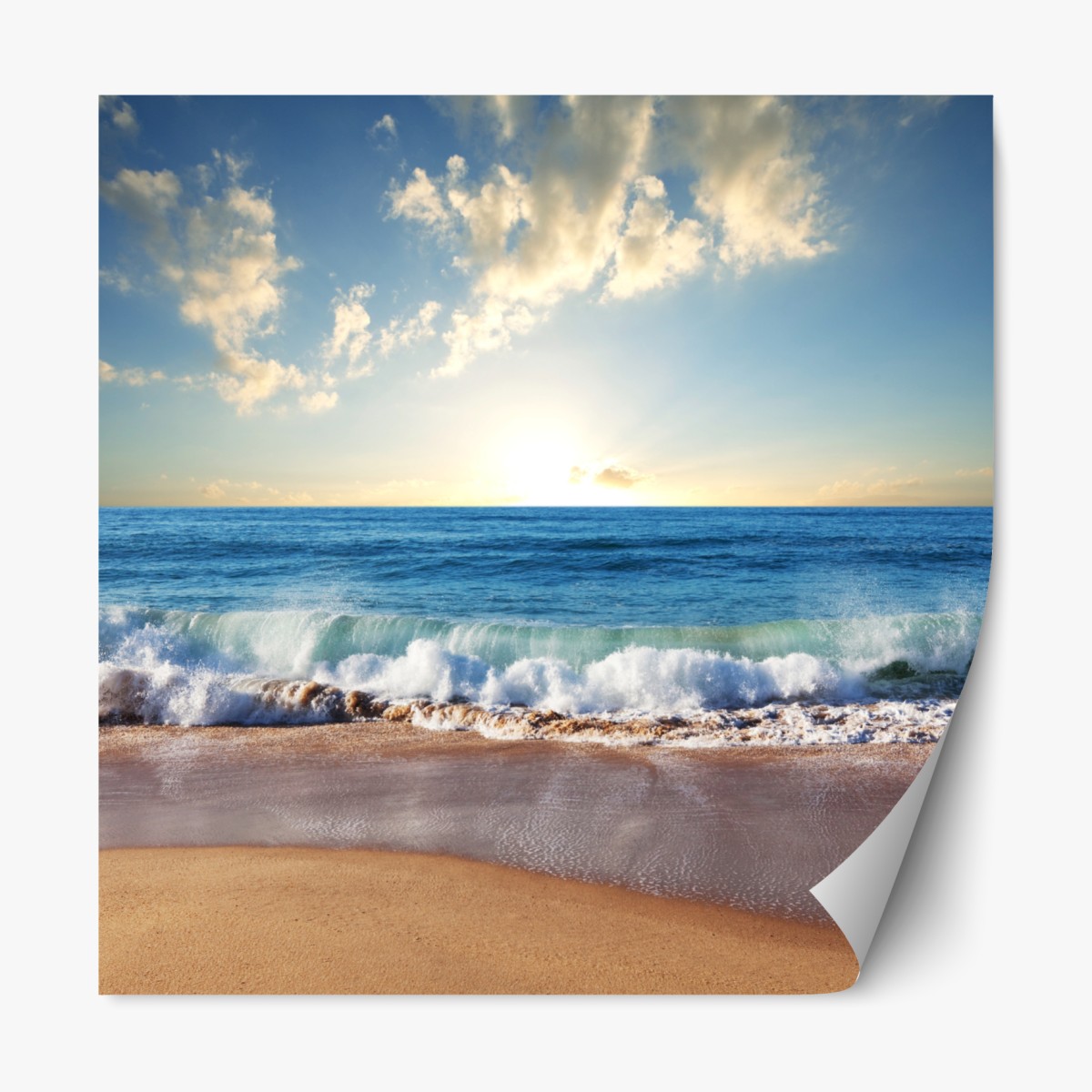Repositionable sticker tranquil sunset at the beach