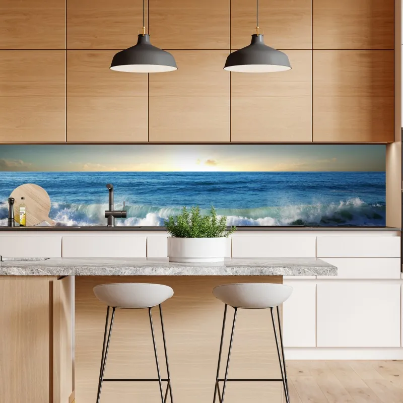 Naklejka repozycjonowalna spokojny zachód słońca nad plażą – Wallissimo® Naklejka repozycjonowalna spokojny zachód słońca nad plażą – Wallissimo®