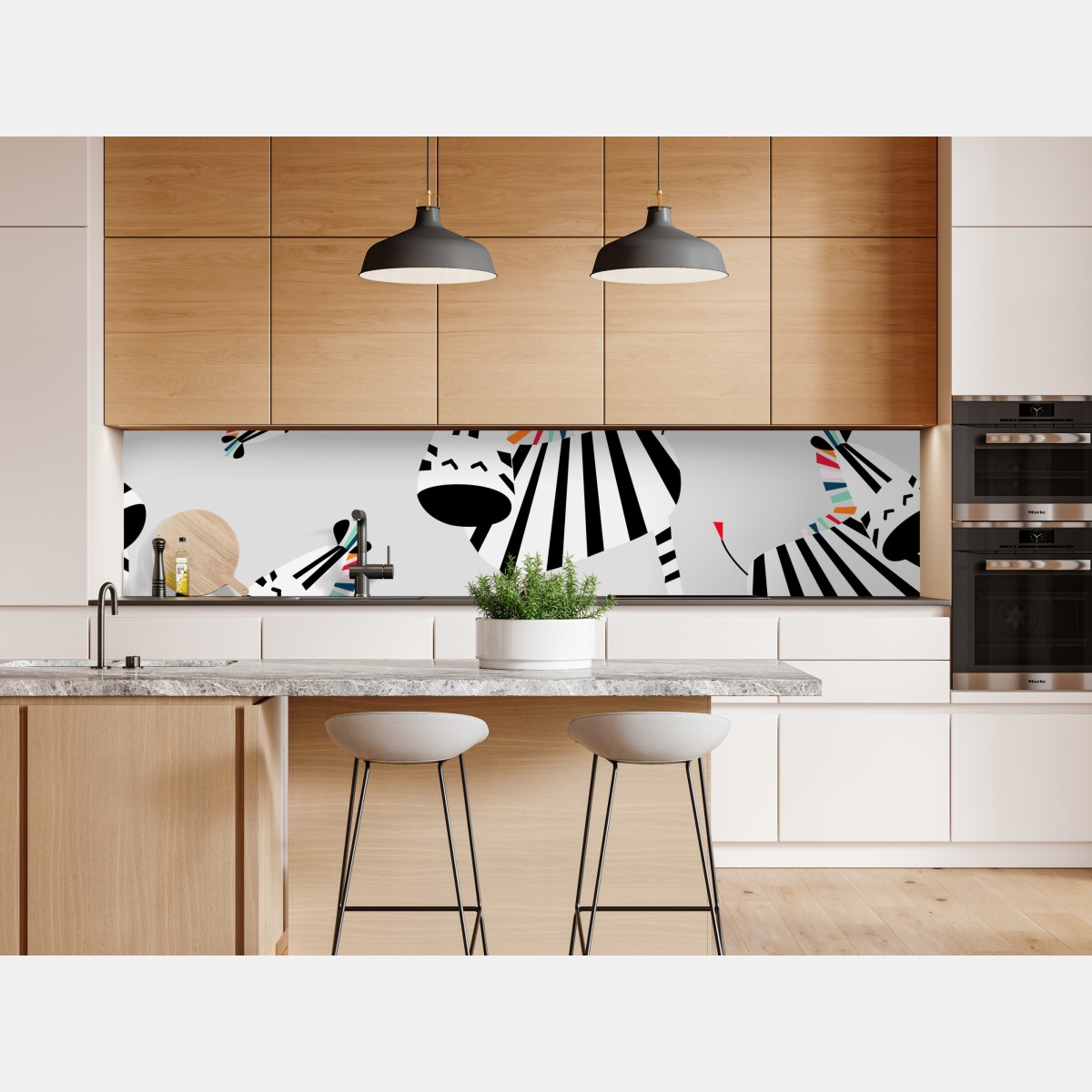 Naklejka repozycjonowalna zabawny wzór z zebrami – Wallissimo® Naklejka repozycjonowalna zabawny wzór z zebrami – Wallissimo®