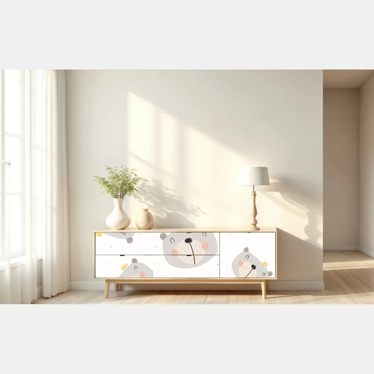 Naklejka repozycjonowalna wzór z misiami do pokoju dziecięcego – Wallissimo® Naklejka repozycjonowalna wzór z misiami do pokoju dziecięcego – Wallissimo®